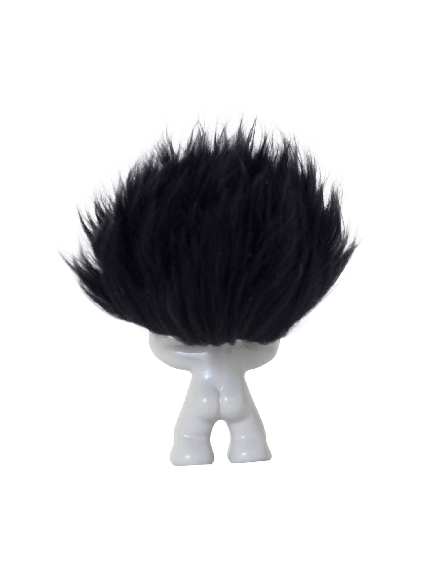 Lykketrold (lysegrå og sort hår, 9 cm)